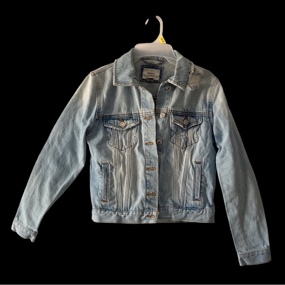 Forever 21 Denim Jacket | Light Wash | Size S | Distressed Vintage style - Picture 1 of 8